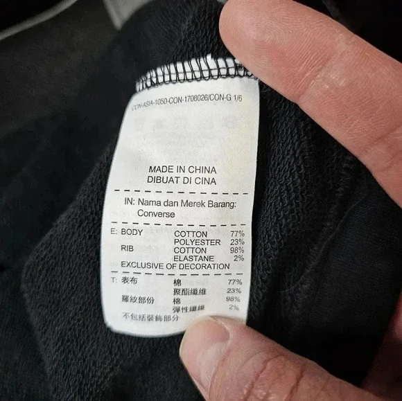 Converse All Star Cropped Sweatshirt L – Y2K Streetwear Skater Academia Style - Picture 6 of 8